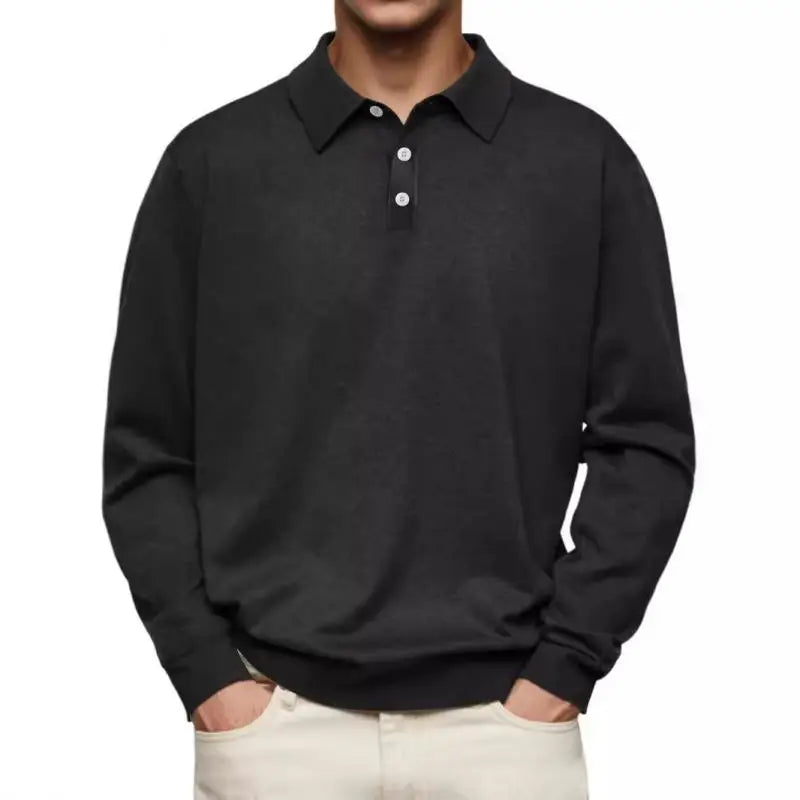 Men's Casual Long-Sleeve Polo Shirt