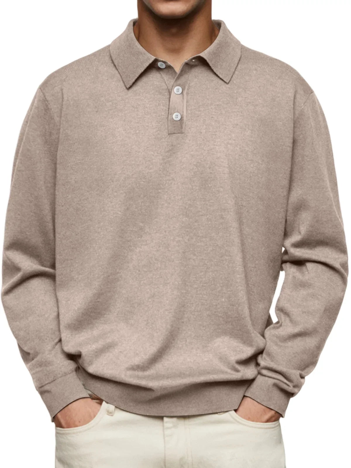Men's Casual Long-Sleeve Polo Shirt