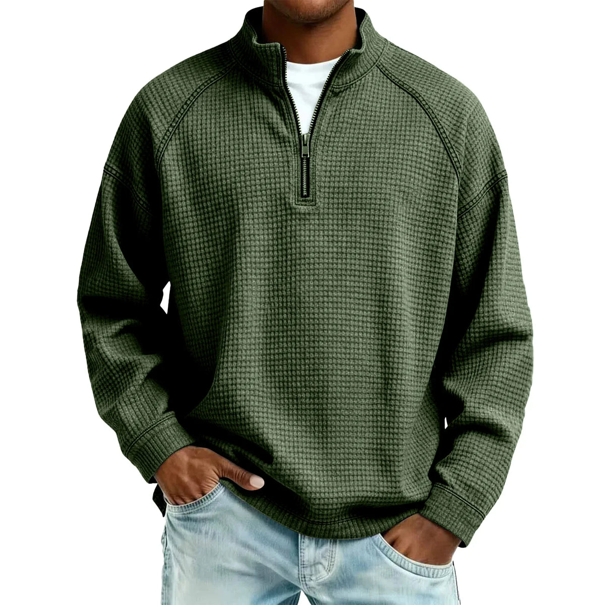 Waffle-Knit Men's Sweatshirt