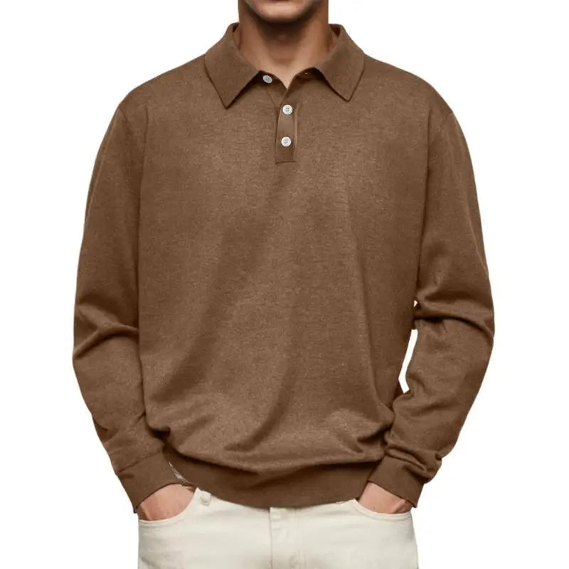 Men's Casual Long-Sleeve Polo Shirt