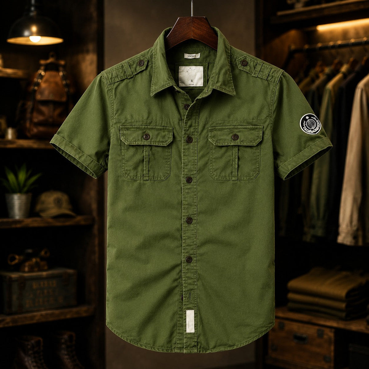Short Sleeve Camo Utility Shirt