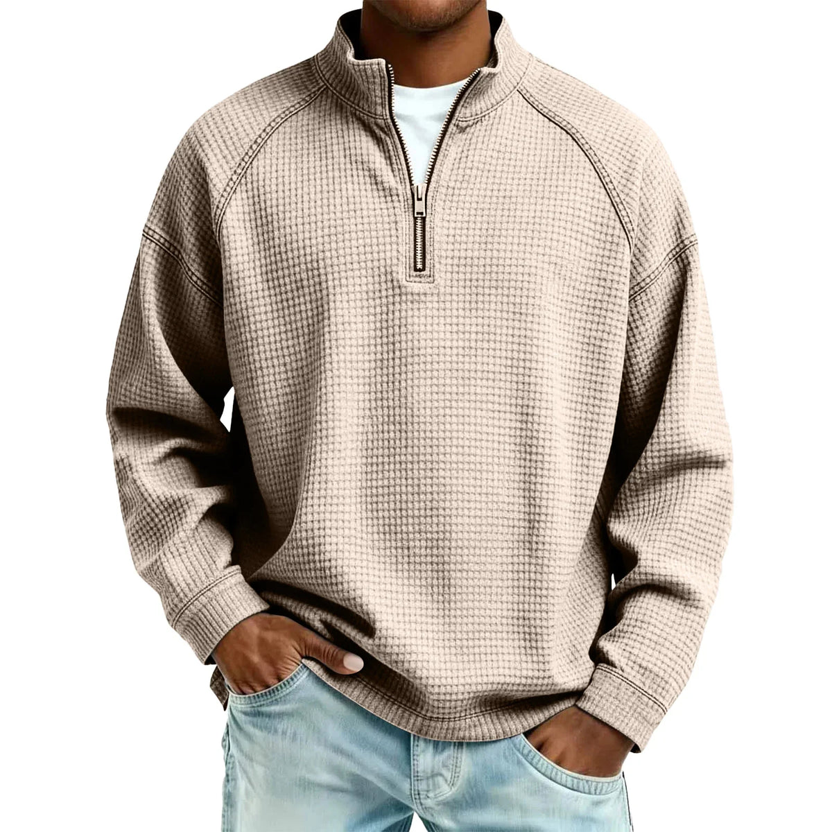 Waffle-Knit Men's Sweatshirt