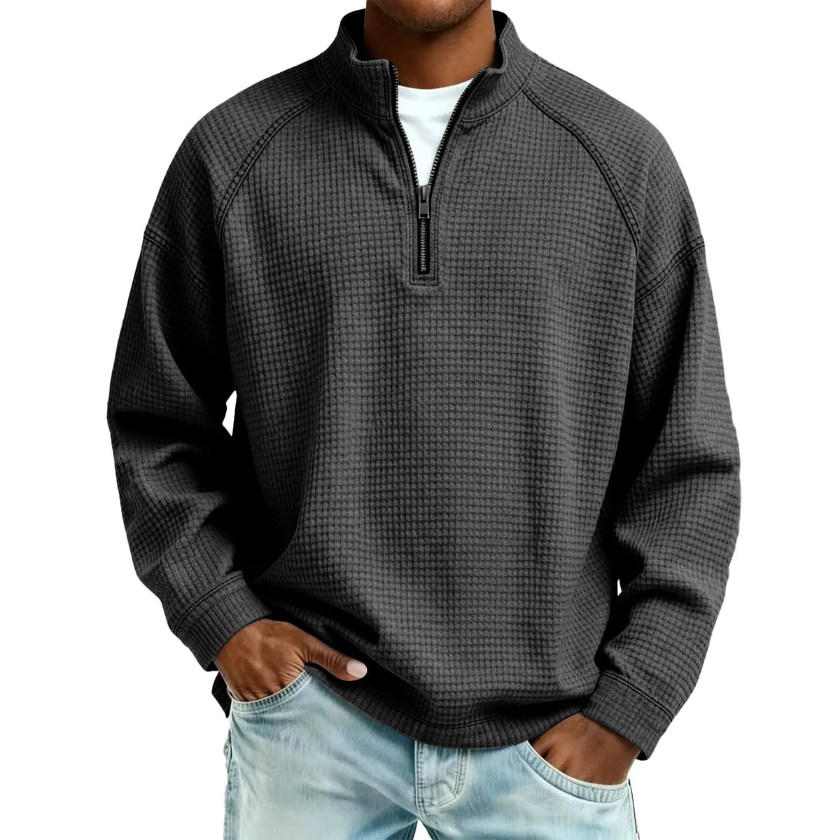 Waffle-Knit Men's Sweatshirt