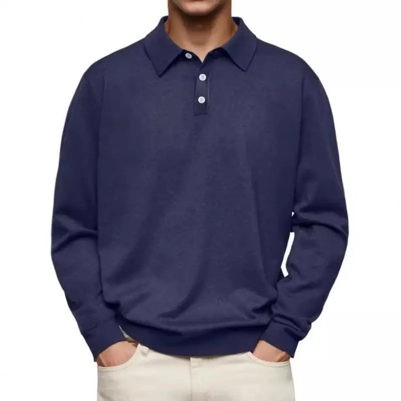Men's Casual Long-Sleeve Polo Shirt