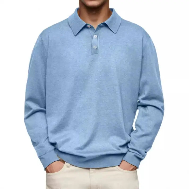 Men's Casual Long-Sleeve Polo Shirt