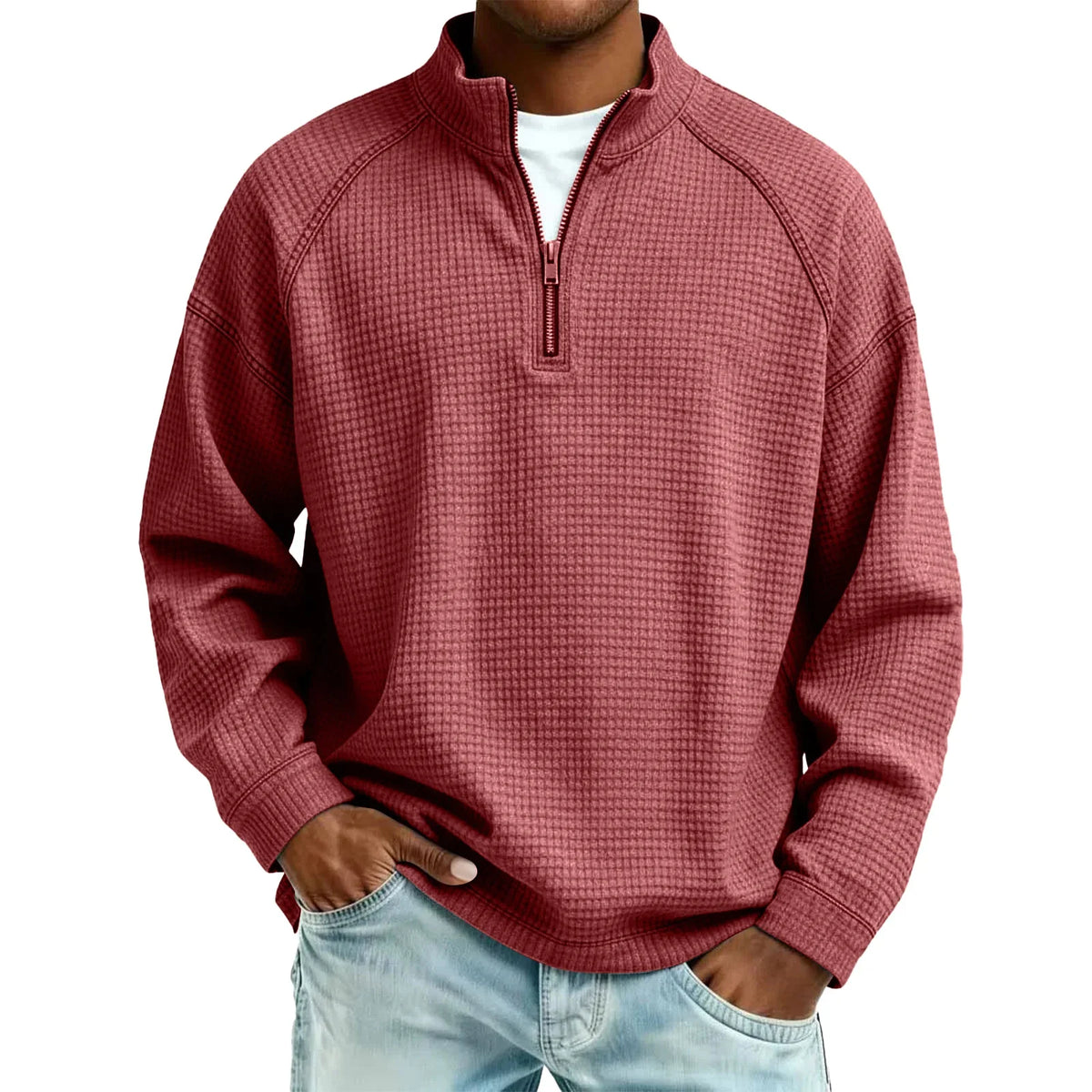 Waffle-Knit Men's Sweatshirt