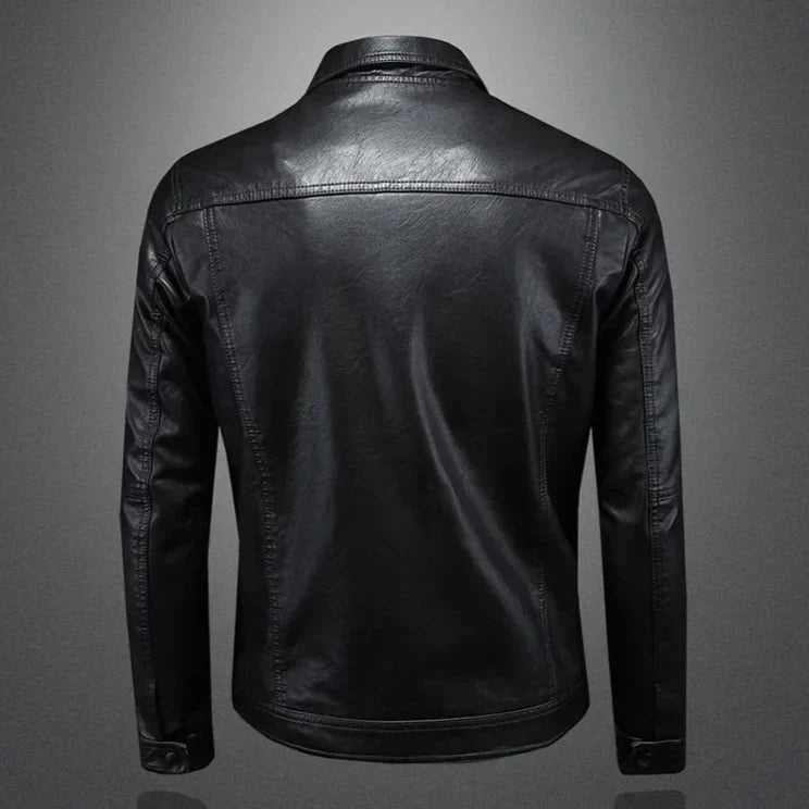 Blouson de motard en cuir classique pour homme