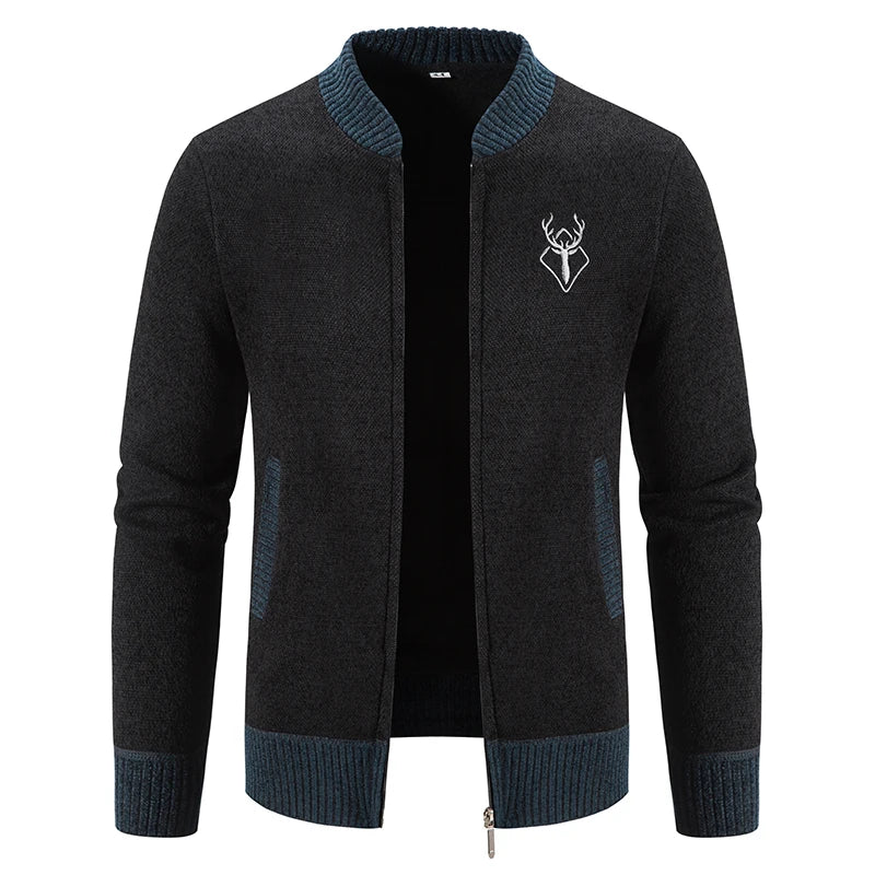 Gilet en tricot pour hommes avec broderie de cerf