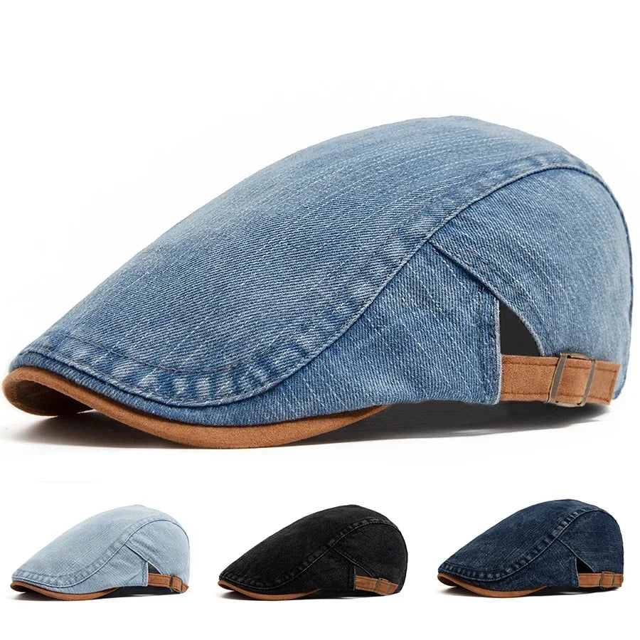 Denim Flat Cap