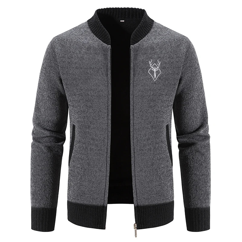 Gilet en tricot pour hommes avec broderie de cerf