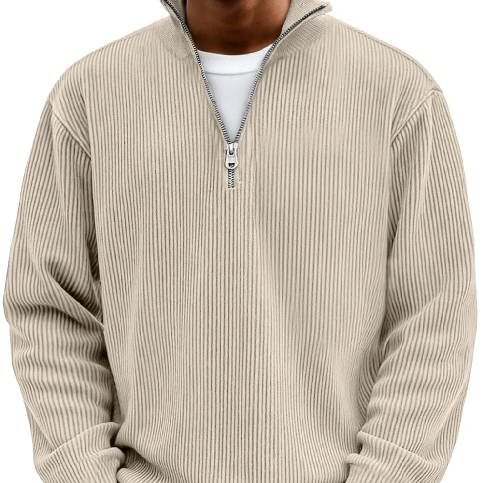 Men's Ribbed Half-Zip Pullover