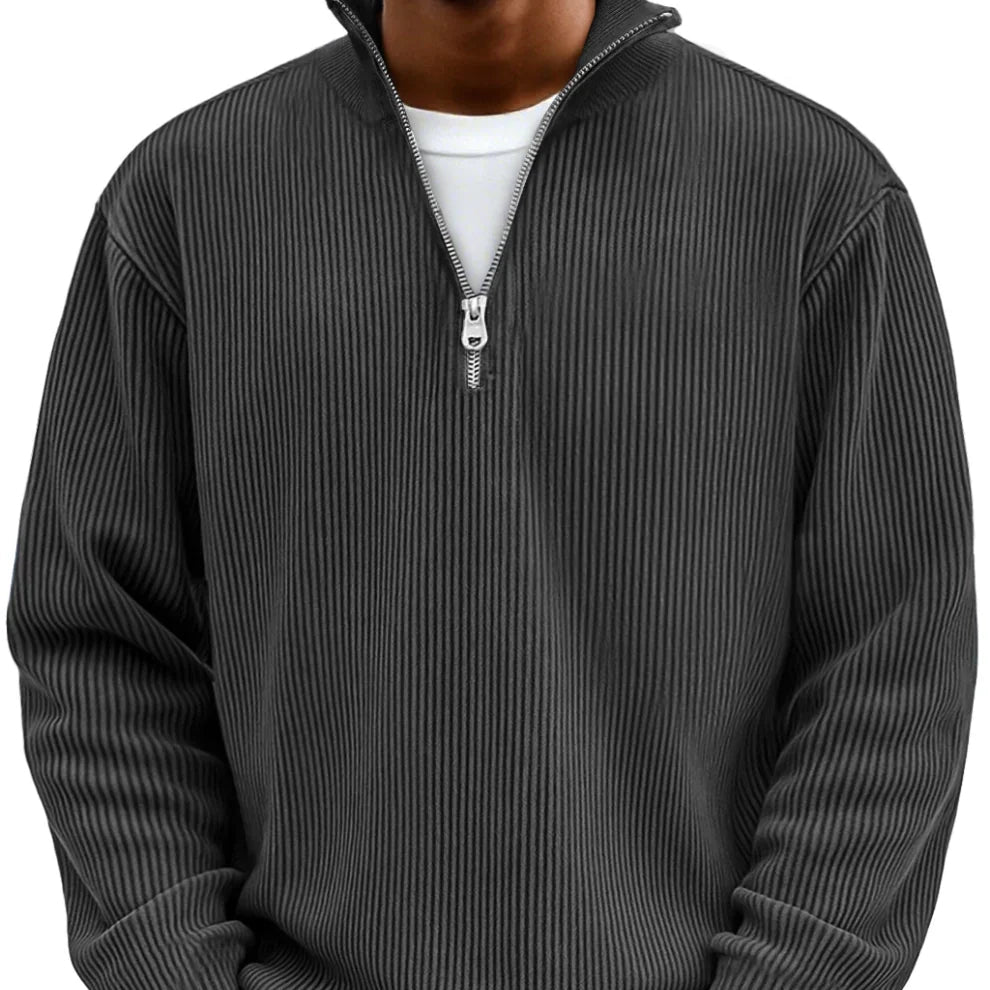 Men's Ribbed Half-Zip Pullover