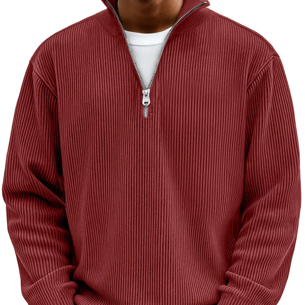 Men's Ribbed Half-Zip Pullover