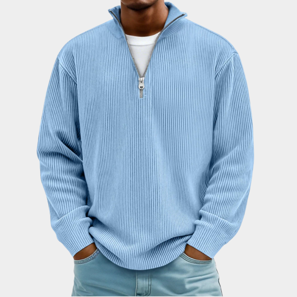 Men's Ribbed Half-Zip Pullover