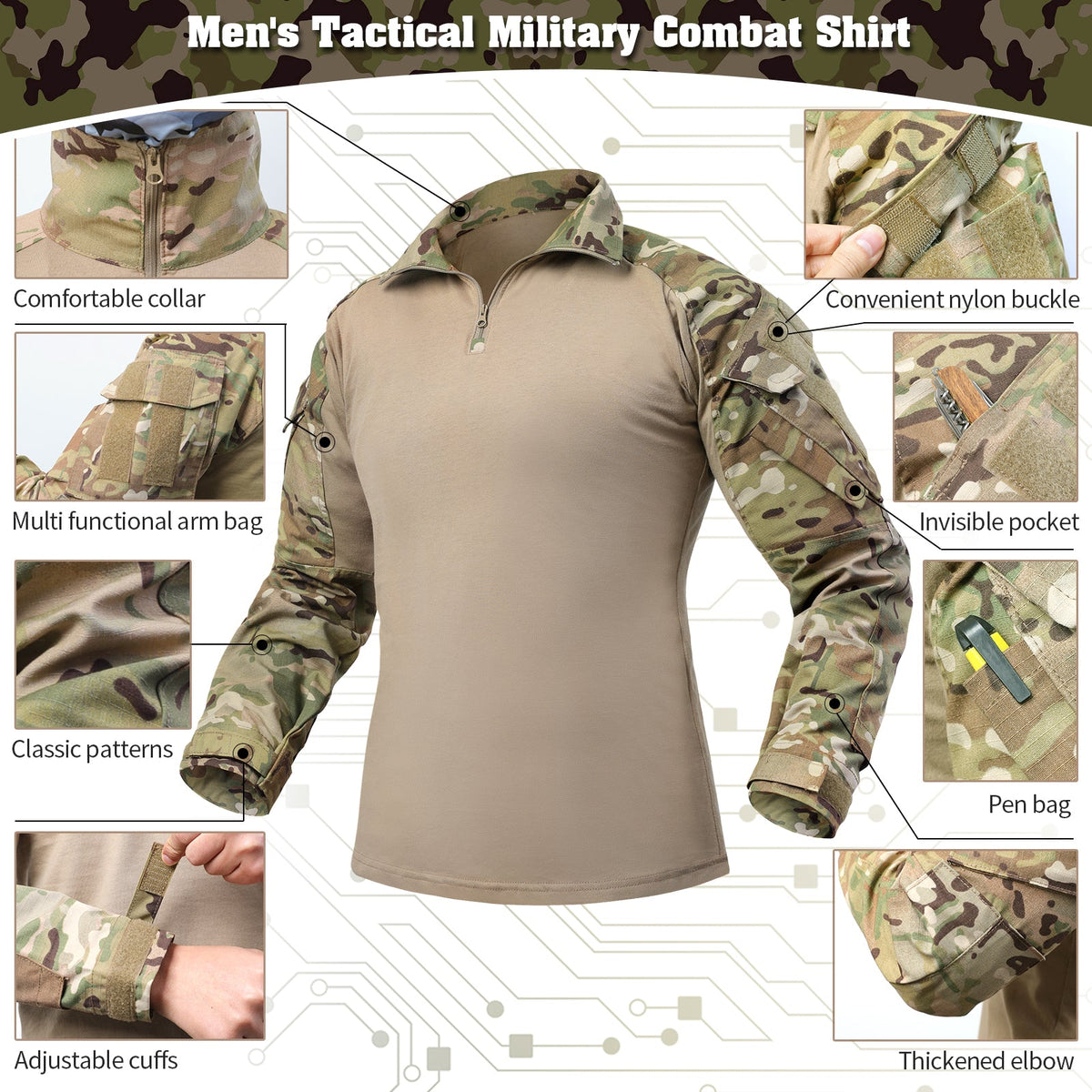 Chemise de combat tactique G3 avec poches