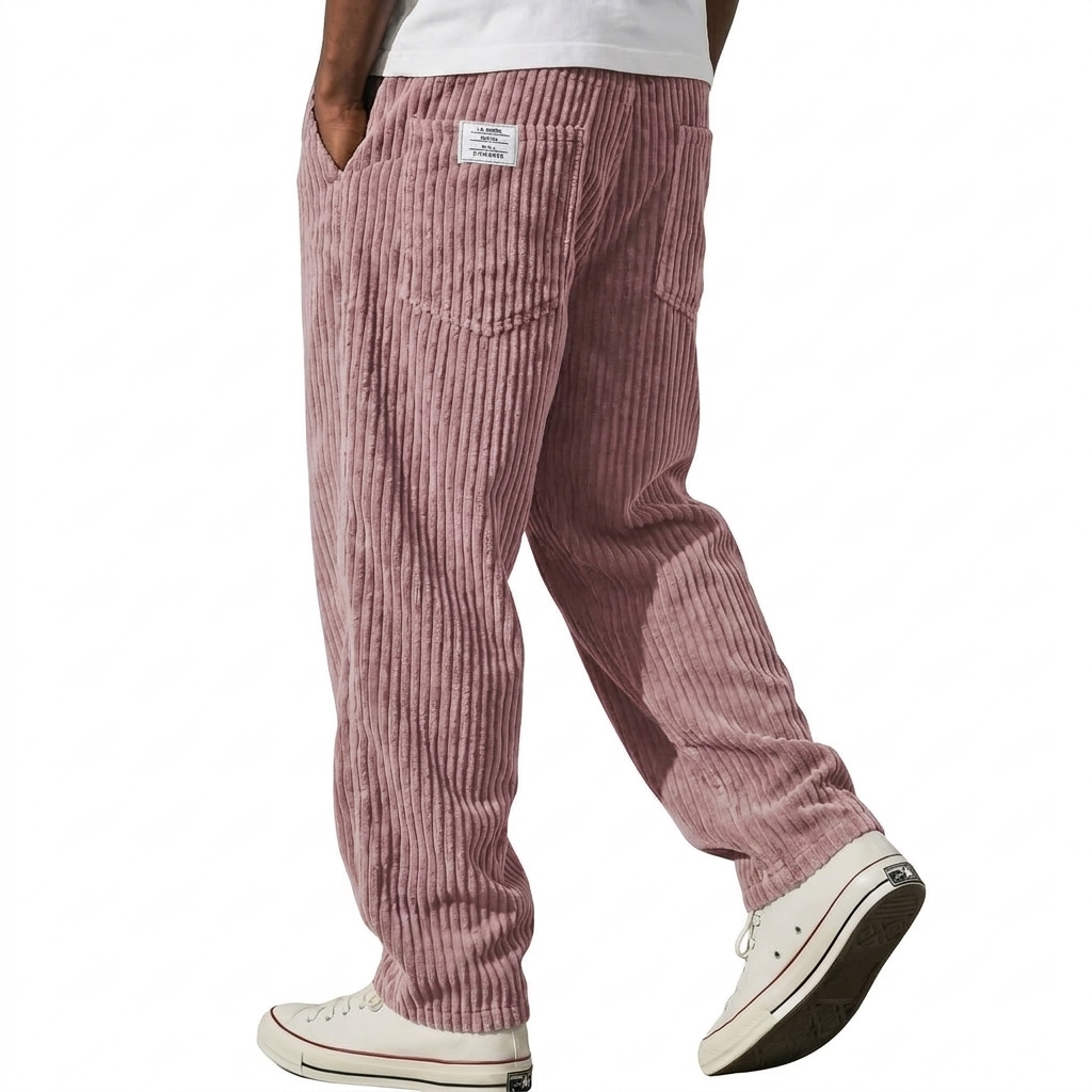 Men's Elastic Waist Corduroy Pants