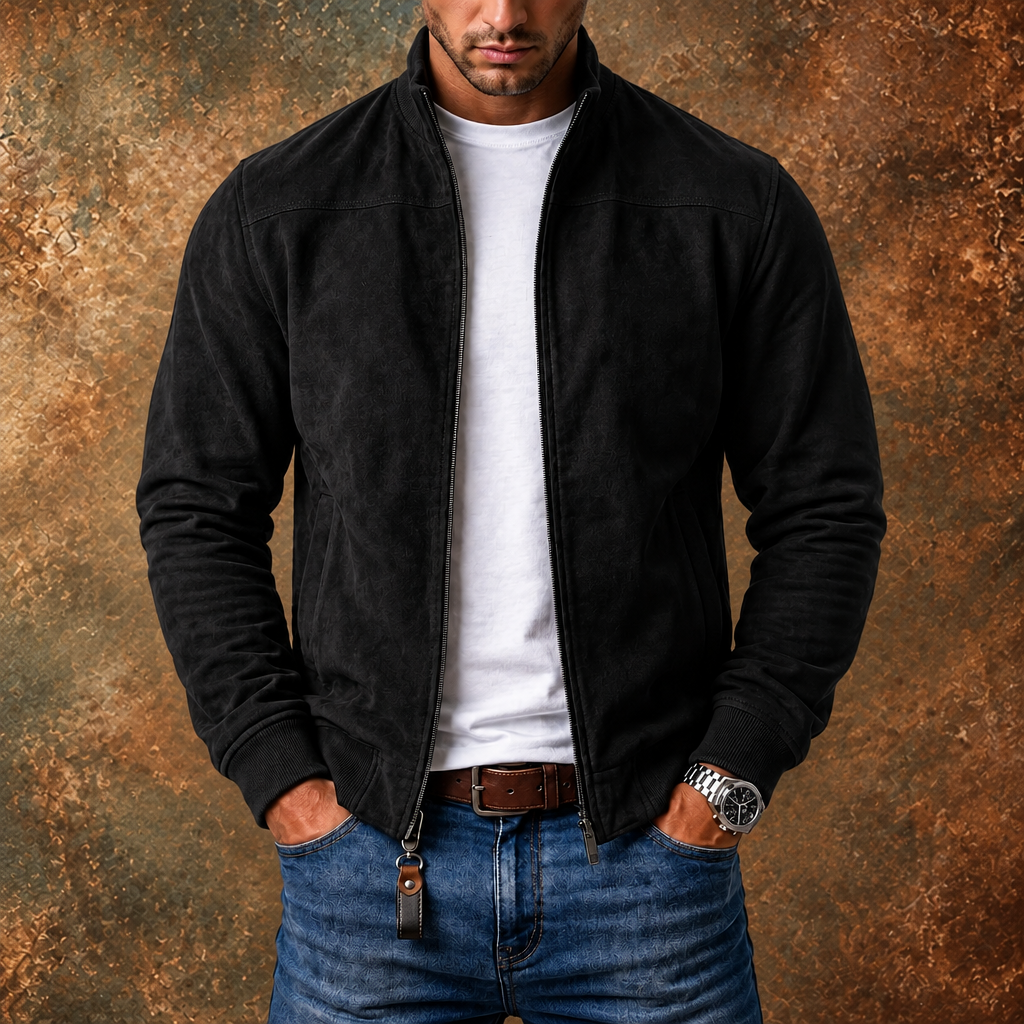 Men's Geometric Half-Zip Sweater