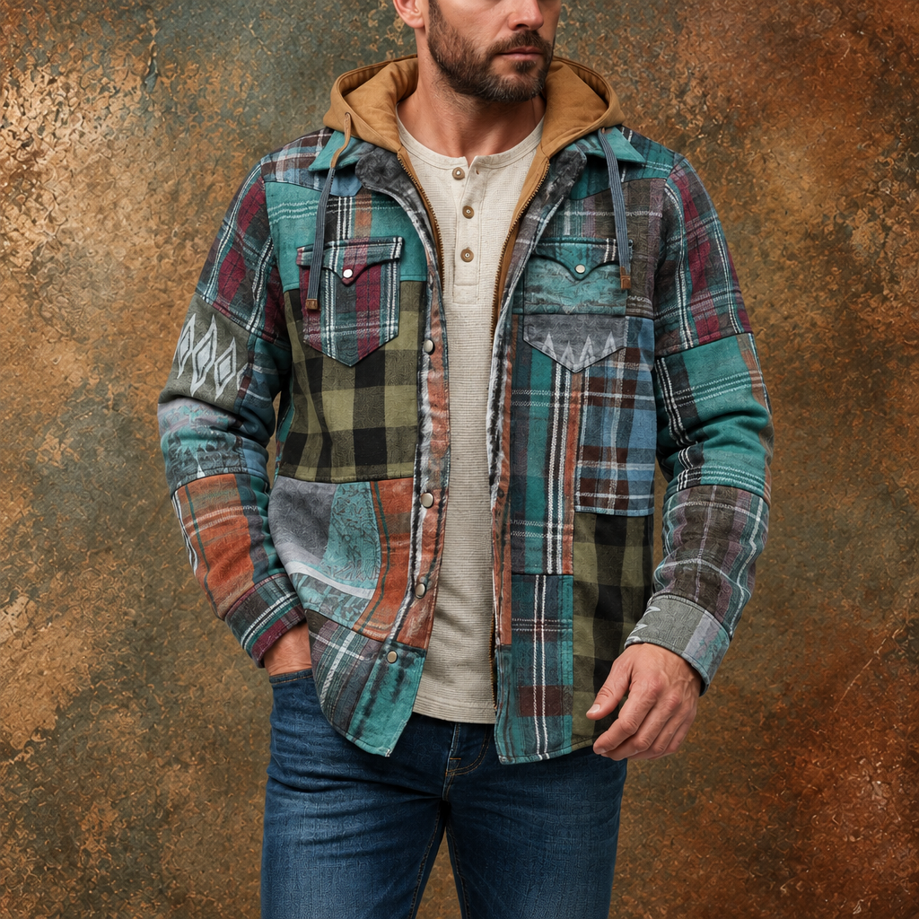 Men's Plaid Padded Jacket