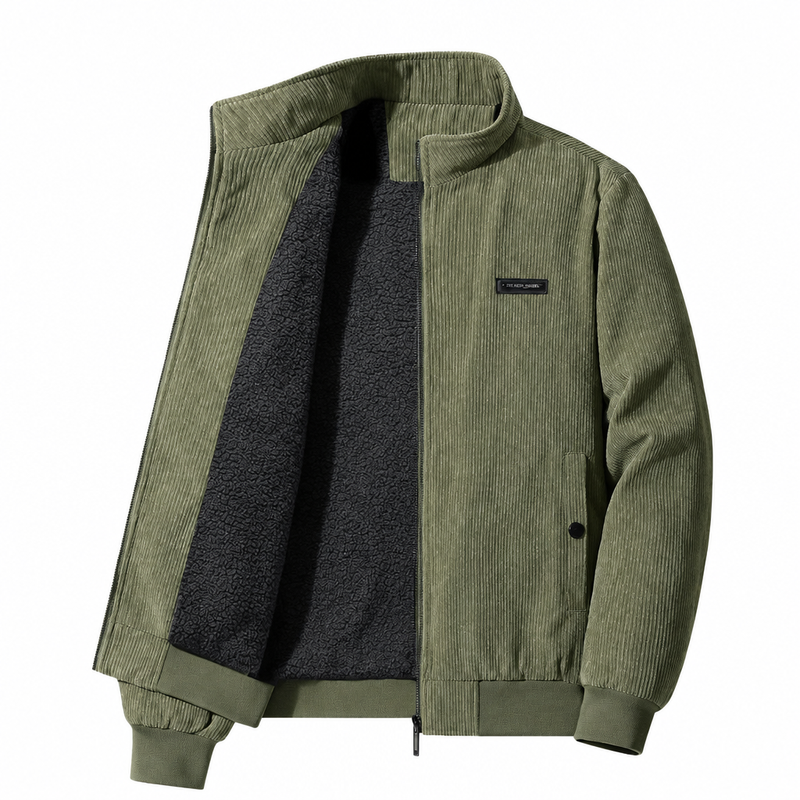 David™ | Blouson Classique Chaud en Velours Côtelé Doublé de Molleton