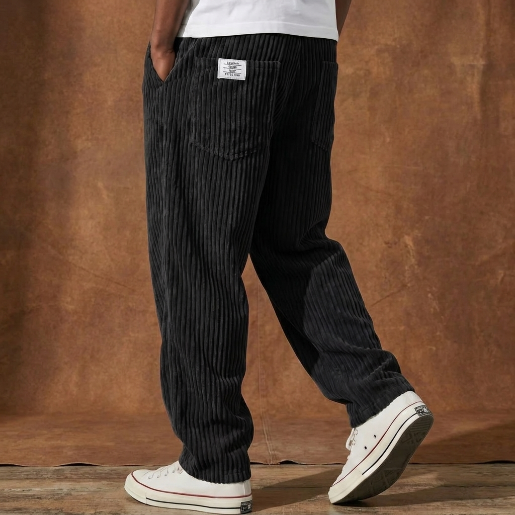 Men's Elastic Waist Corduroy Pants