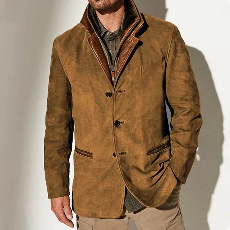 Arthur™ | Vintage Suede-Look Layered Blazer Jacket