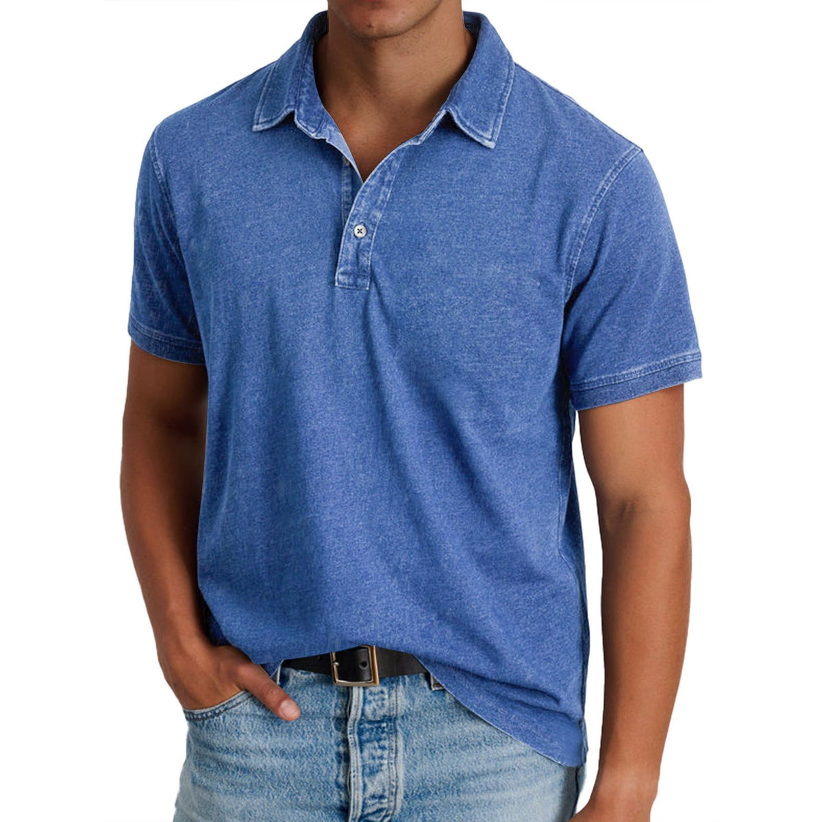 Men's Classic Polo with Button Placket